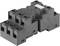 Grey electrical relay socket module with multiple connections, for use in electronic circuits.