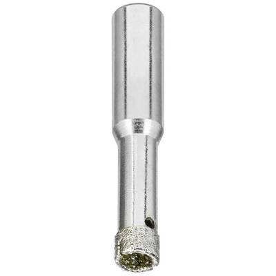 Metal drill bit with cylindrical shank and diamond-coated tip, suitable for hard materials.