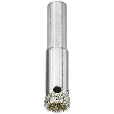 Metal drill with a diamond-coated head, suitable for precise drilling in hard materials such as glass or ceramic.