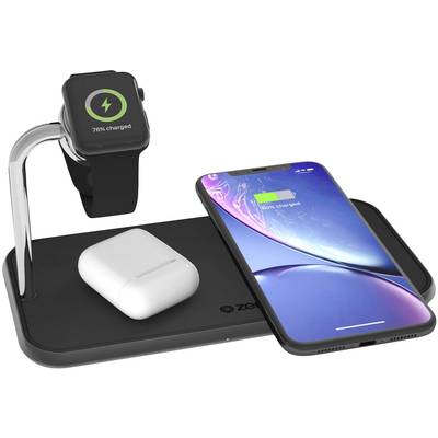 ZENS Wireless charger 2000 mA Dual qi Apple-Watch ZEDC05B  Outputs Inductive charging standard Black
