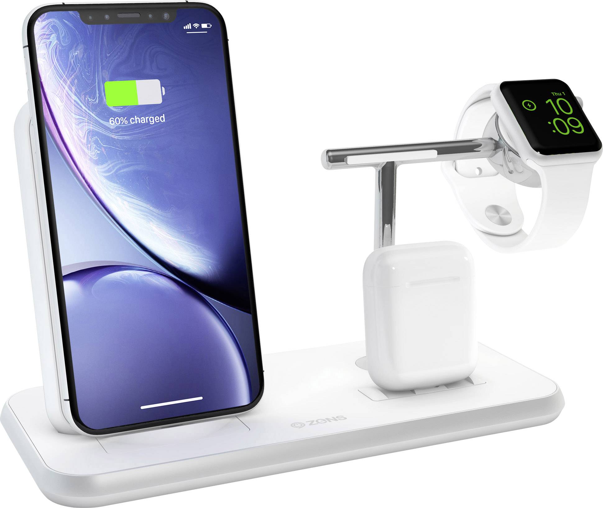 ZENS Wireless charger 2000 mA Stand +AppleWatch +Dock ZEDC07W Outputs