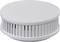 Round, white smoke detector with ventilation slots, designed for early fire detection in indoor spaces.