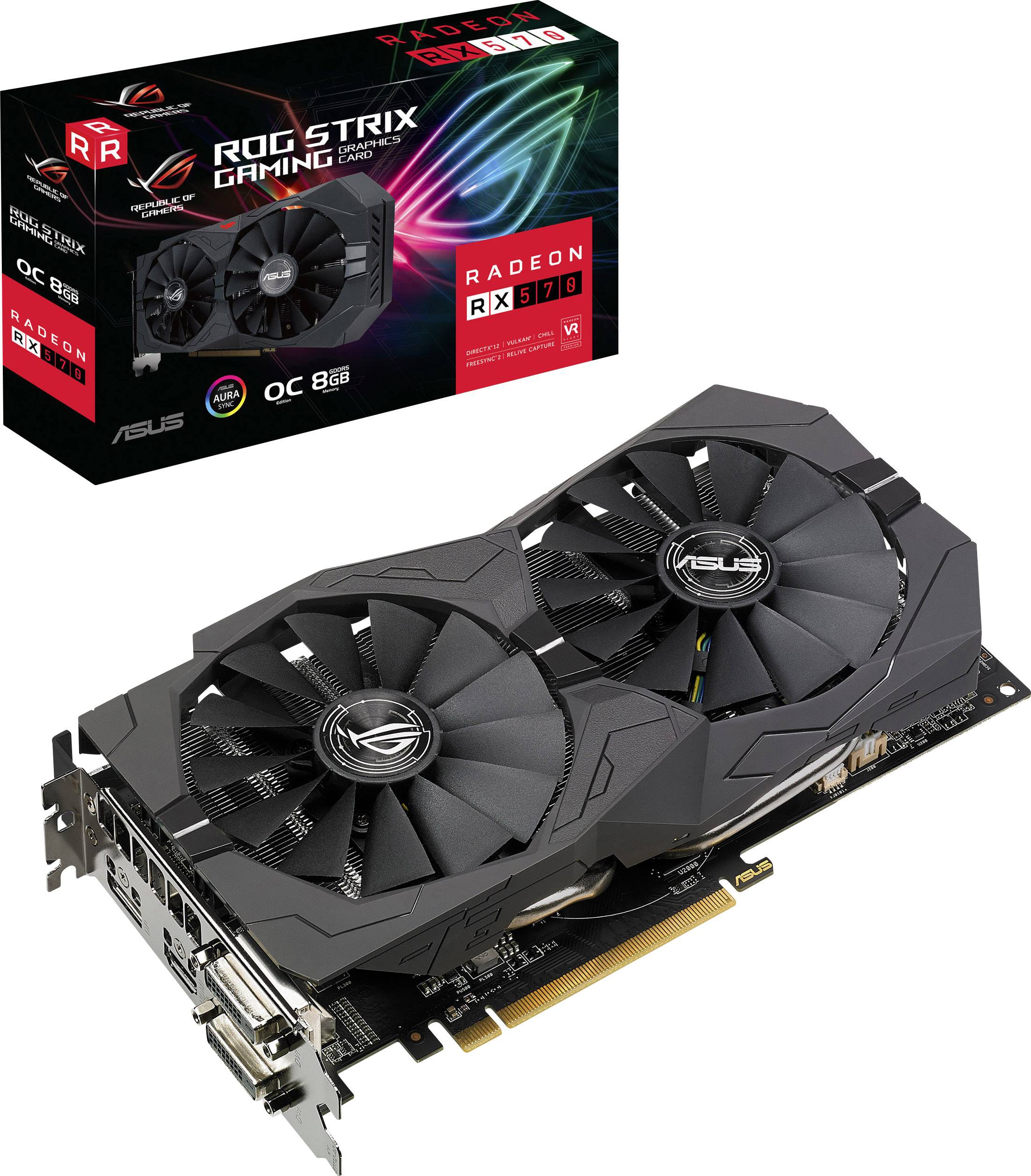 Asus GPU AMD Radeon RX 570 Gaming Overclocked 8 GB GDDR5 RAM PCIe x16 HDMI™, DisplayPort, DVI