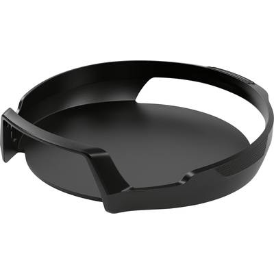 Black, round plastic lens hood that prevents light scattering and supports camera lens protection.