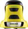 Yellow Kärcher cleaning device with a black handle. Front shows control buttons and the brand logo at the bottom.