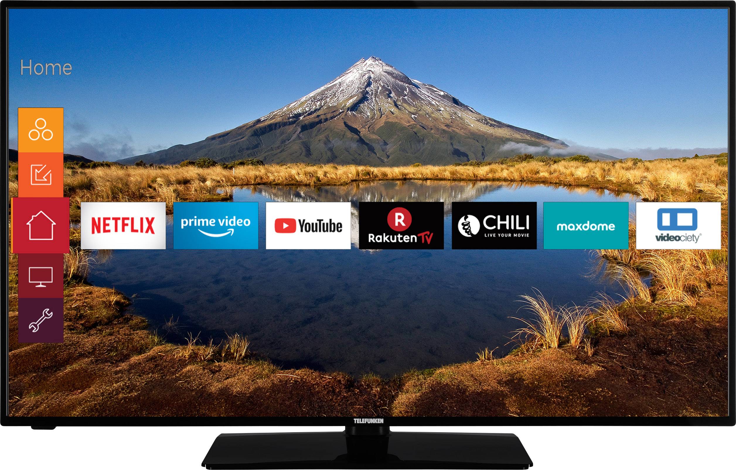 Telefunken D43U446A LED TV 108 cm 43 inch EEC A+ (A+++ – D) DVB-T2, DVB-C, DVB-S, UHD, Smart TV, Wi-Fi, CI+ Black