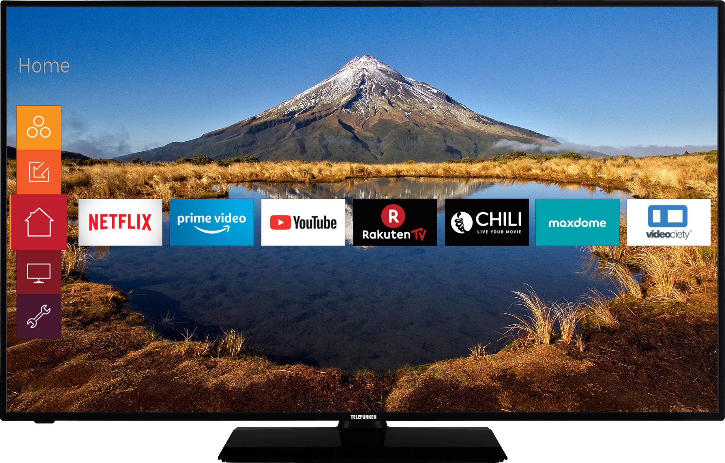 Telefunken D58U446A LED TV 146 cm 58 inch EEC A++ (A+++ – D) DVB-T2, DVB-C, DVB-S, UHD, Smart TV, Wi-Fi, CI+ Black