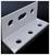 Metal angle with five holes, suitable for load-bearing structures or shelving, against a black background.