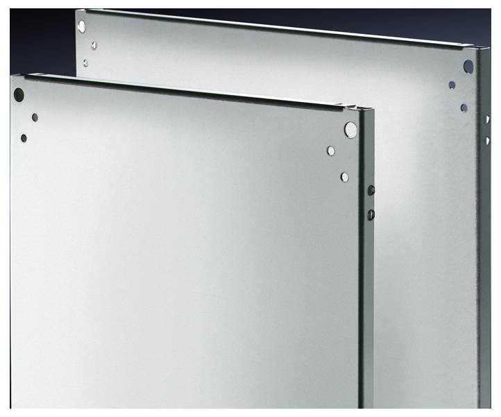 Two grey metal plates stacked on top of each other with pre-drilled holes, against a dark background.