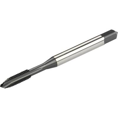A metal tap with a cylindrical shank and sharp, helical cutting edges, used for creating internal threads.