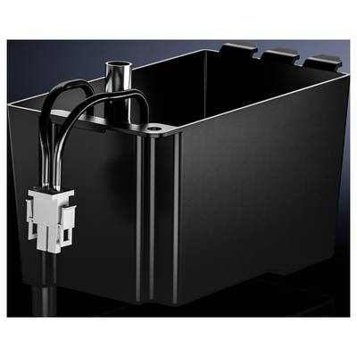 A black, rectangular container with cable connections and a port, potentially part of a technical device.