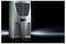 Metallic air conditioning unit with digital temperature display showing 35 degrees, set against a dark background with light effect.
