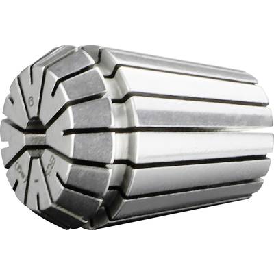 A silver collet used in metalworking for the precise securing of tools and workpieces.