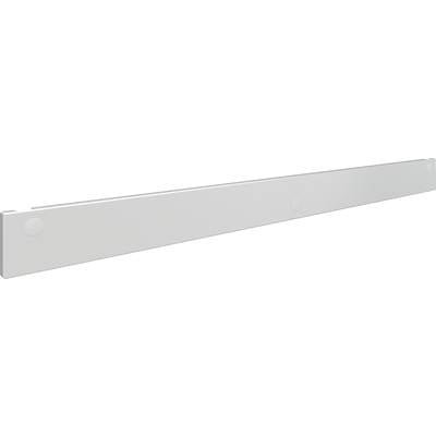 White metal cover plate with a round cover on the edge, suitable for covering rack rails or shelves.