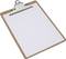 A clipboard with a blank white sheet of paper, ready for writing or drawing.