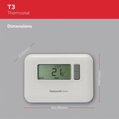 Honeywell Home T3C110AEU Home T3 Indoor thermostat Wall 24h mode, 7 day mode 1 pc(s)-4