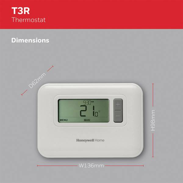Honeywell Home Y3C710RFEU Wireless indoor thermostat 24h mode, 7 day