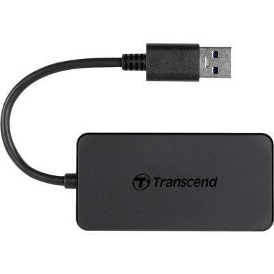 External hard drive with USB cable, black casing, Transcend brand logo; for data storage and transfer.
