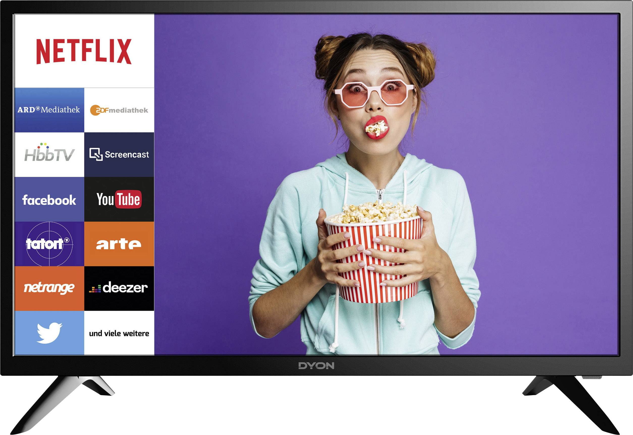 Dyon Smart 24 LED TV 60 cm 23.6 inch EEC A+ (A++ – E) DVB-T2, DVB-C, DVB-S, HD ready, Smart TV, Wi-Fi, CI+ Black