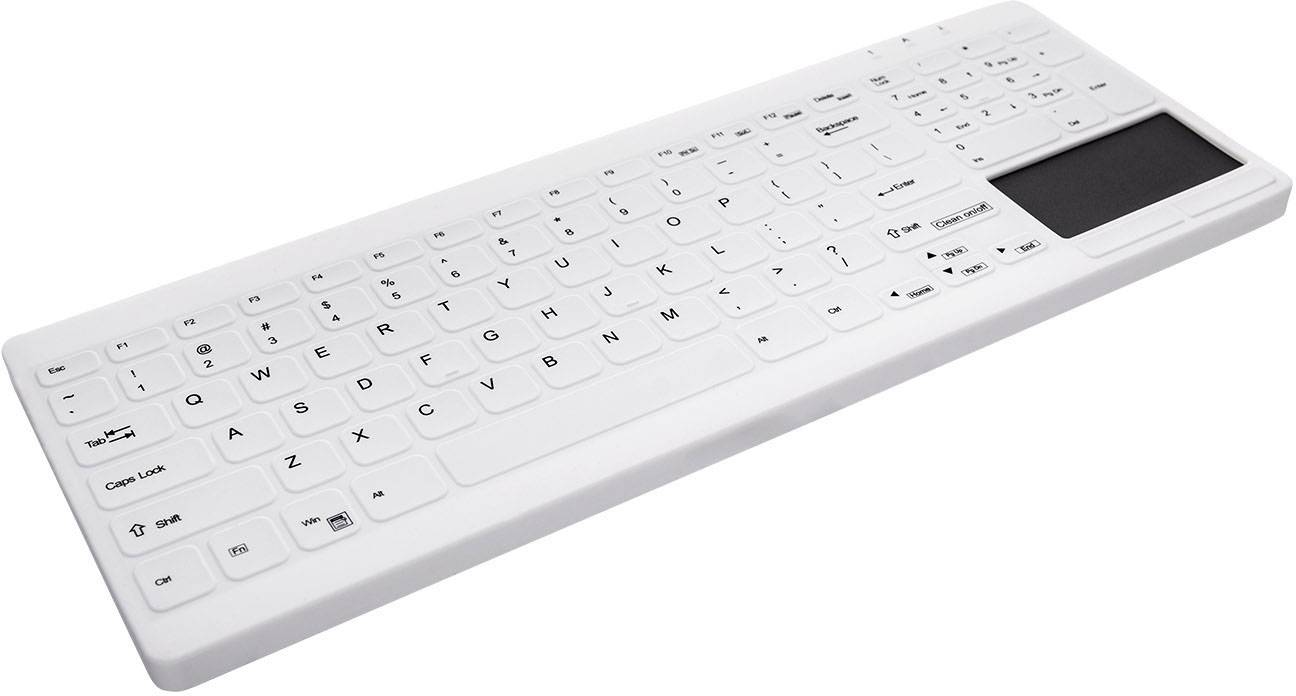 Active Key AK-C7412F-GUS-W/GE USB Antibacterial keyboard German, QWERTZ White Suitable for DGHM/VAH sanitizing, Sealed s-1