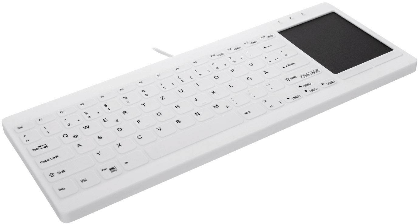 Contour Active Key AK-C4412F-GUS-W/GE USB Antibacterial keyboard German, QWERTZ White Suitable for DGHM/VAH sanitizing, -2