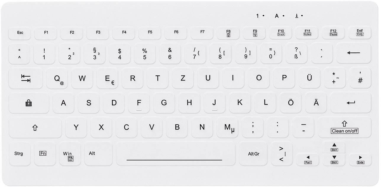 Active Key AK-CB4112F-U1-W/GE USB Antibacterial keyboard German, QWERTZ, Windows® White Suitable for DGHM/VAH santizing
