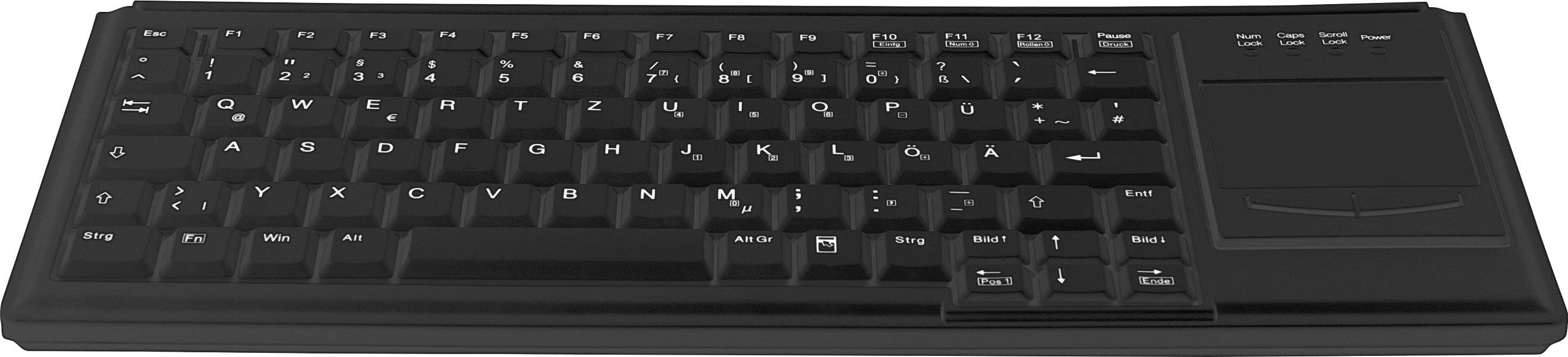 Contour Active Key AK-4400-GU-B/US USB Keyboard English (US), QWERTY Black Touch surface, Mouse buttons-1