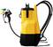 Yellow backpack sprayer with ergonomic design, black hose and spray nozzle on the right, suitable for agricultural applications.
