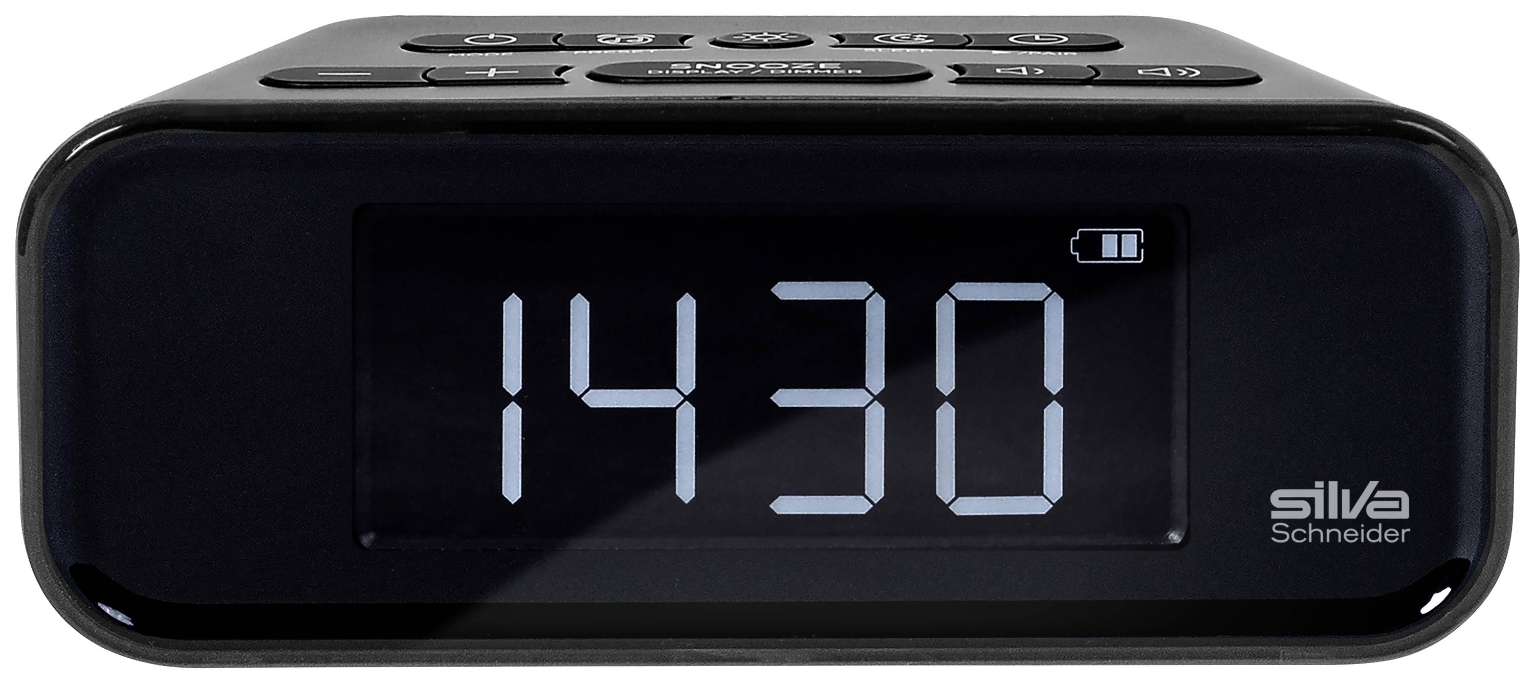Image of Silva Schneider UR 4200 BT Radio alarm clock FM FM, Bluetooth Alarm clock, Battery charger, rechargeable Black