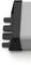 Close-up of a black and grey plastic lever arch file lock with three interchangeable clips along the edge.