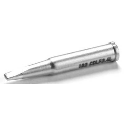 Soldering iron tip, silver, with the number '102 CDI2 AL' on the side. It is narrow and conically shaped.