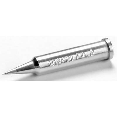 Metal soldering tip, cylindrical with a pointed end, with the engraving '102PEL0.2' on the side.