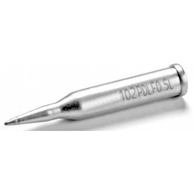 A metallic drill bit marked with '102PDF0.5L'.