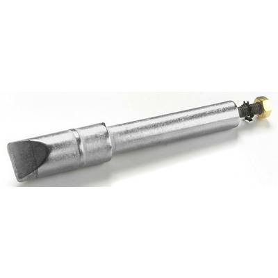 Metallic crimping tool attachment, cylindrical with a bevelled end, used for forming tubes or sheets.