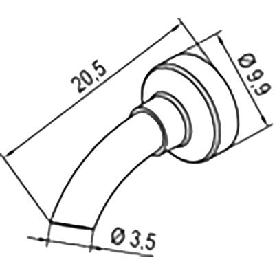 Ersa 0472ER Hot air nozzle Tip size 3.50 mm Tip length 20.50 mm Content 1 pc(s)