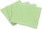 Four green cleaning cloths stacked on top of each other on a white background.