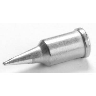 Soldering tip in close-up, cylindrical shape with a pointed tip, manufactured from metal. Suitable for precision soldering work.