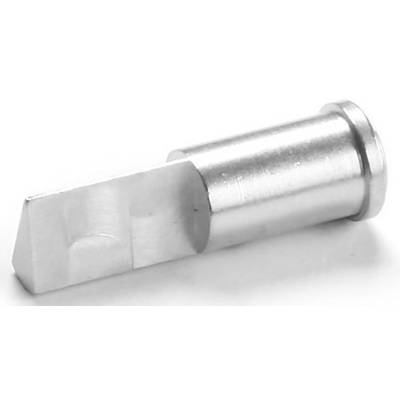Silver cylindrical metal pin with a bevelled end, set against a white background.