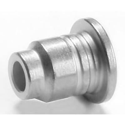 Metal component, cylindrical in shape with multiple protrusions, silver-coloured.