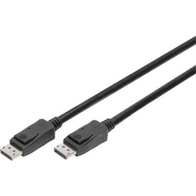 Two black DisplayPort cables with connectors, suitable for transmitting audio and video signals between devices.