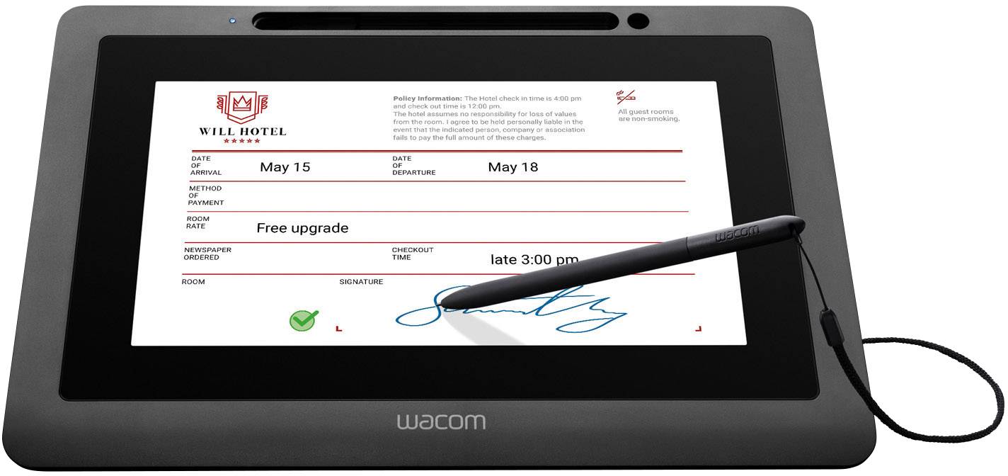 Wacom Signature Set DTU1031X & sign pro PDF USB Pen holder, signature pad Black