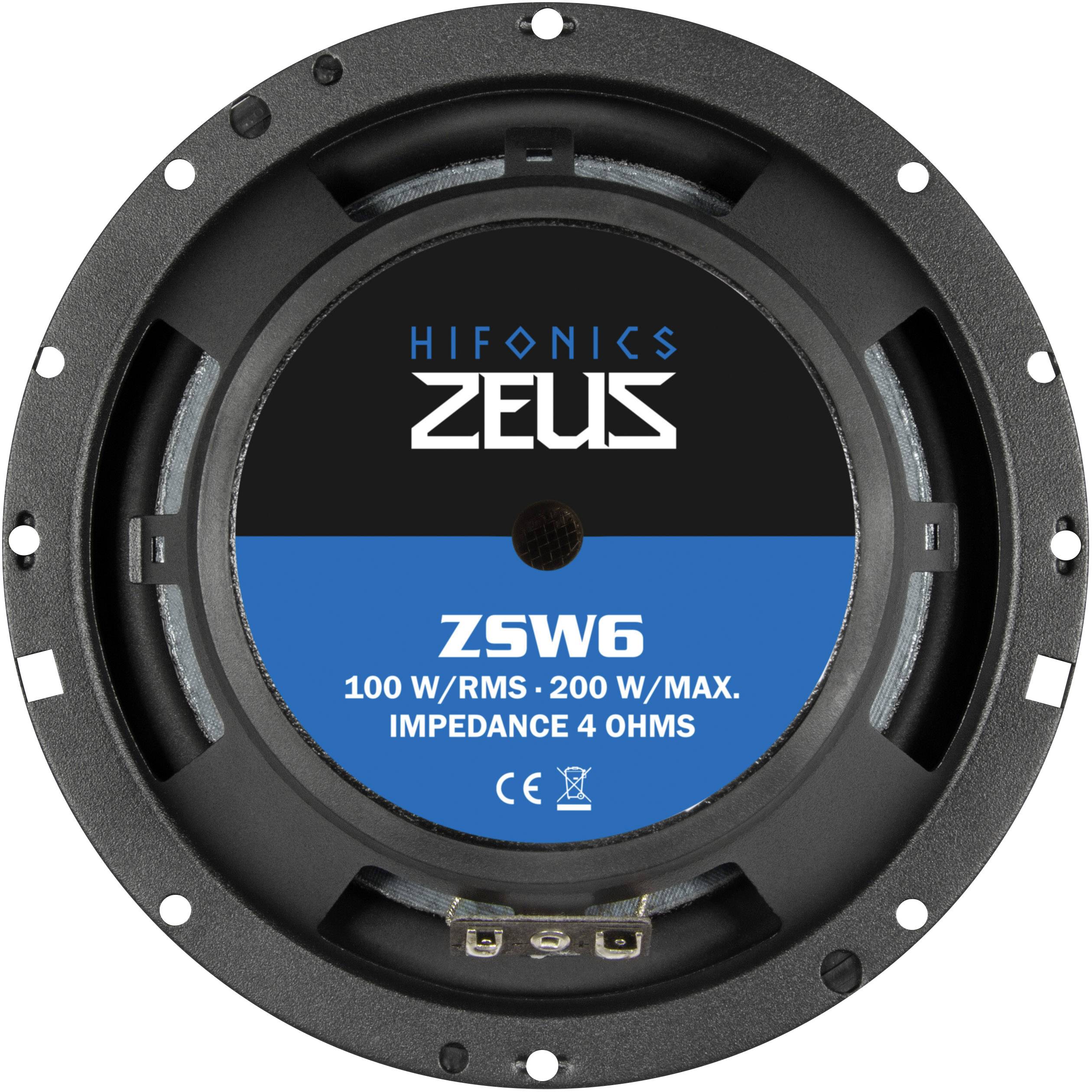 Hifonics ZSW6 2way coaxial flush mount speaker kit 200 W