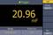 Capacity measurement on a measuring device: value of 20.96 mF displayed, mode 'Auto', function 'CAP', range 'Range Auto', relay 'Off'.