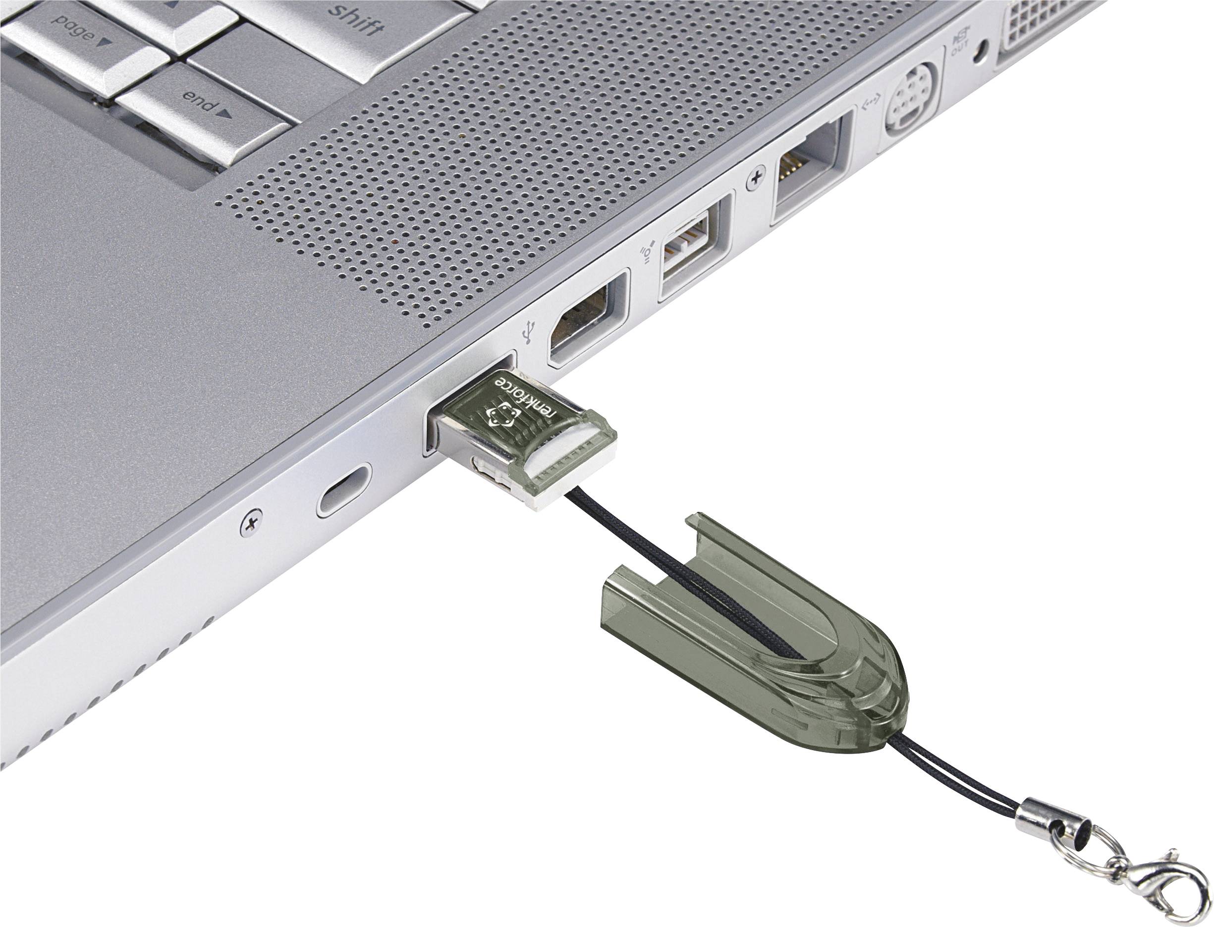 Renkforce CR14e Mini External memory card reader USB A (USB 2.0) Black-1