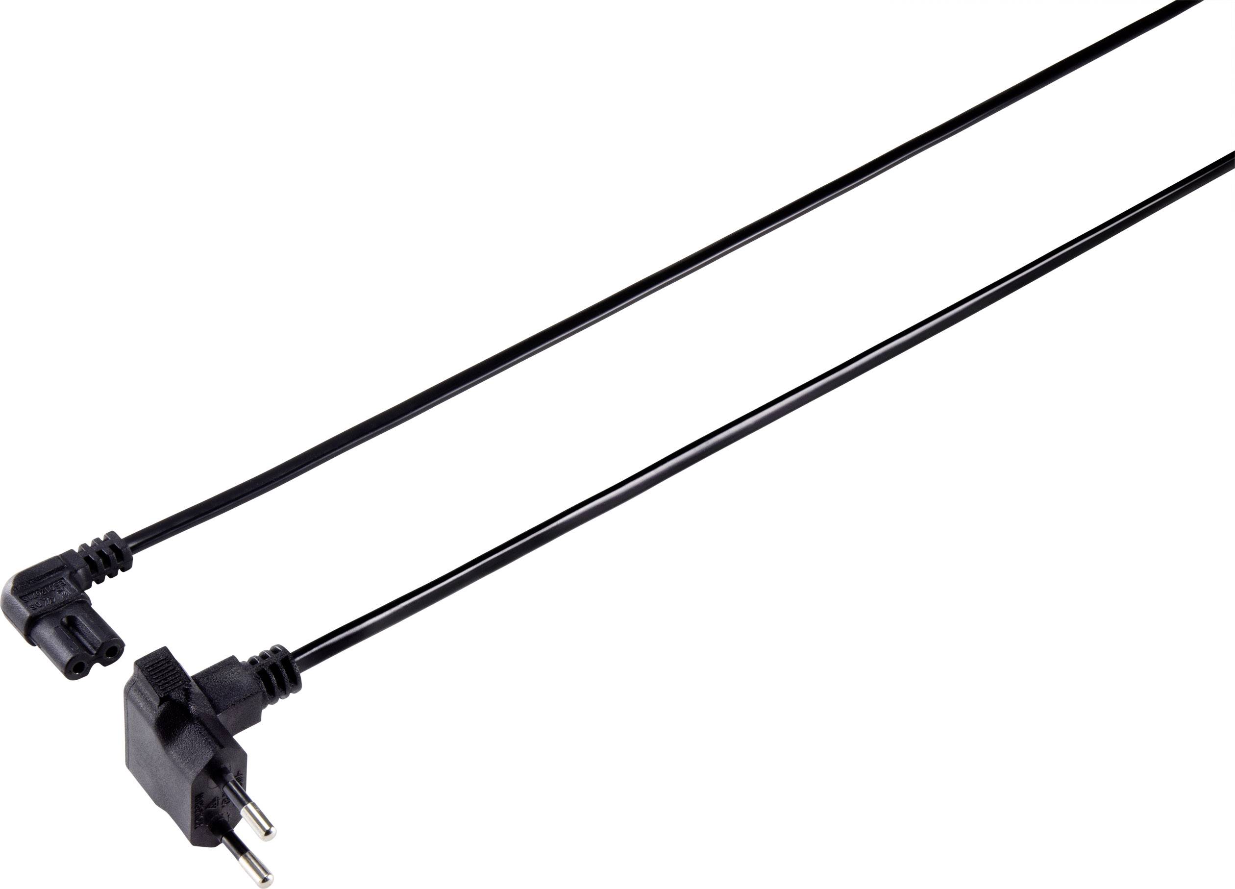 Two black power cables with angled plugs.