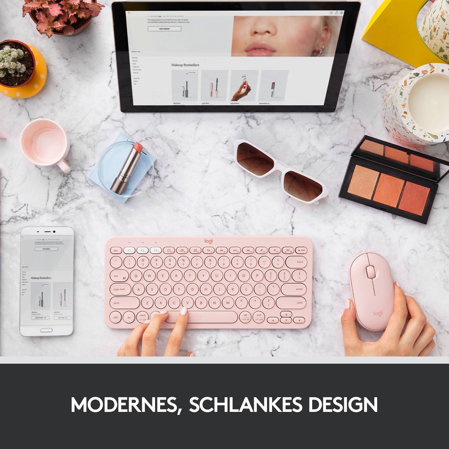 Logitech Pebble M350 Mouse Bluetooth®, Radio Optical Rose 3 Buttons 1000 dpi Quiet keypad-6