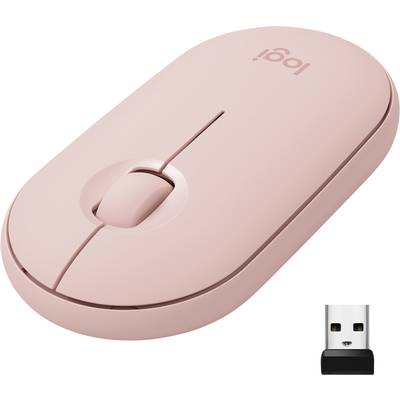 Logitech Pebble M350  Mouse Bluetooth®, Radio   Optical Rose 3 Buttons 1000 dpi Quiet keypad
