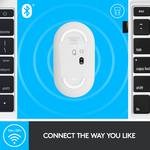 Pebble wireless mouse with Bluetooth® / 2.4 GHz receiver, quiet click for laptop, notebook, iPad, PC and Mac, white
