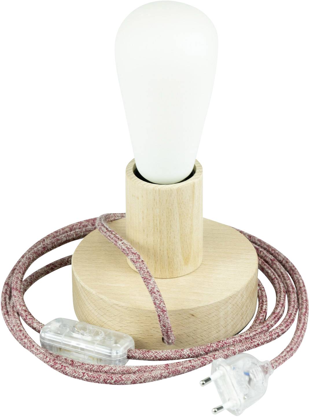 Segula Holzrondell 80527 Desk lamp E-27 70 W Wood, Burgundy