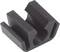 A black, rectangular plastic component with a U-shaped opening, possibly a cable holder or clip, on a white background.